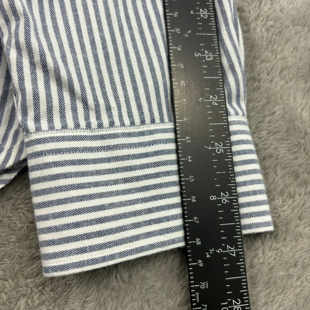RM Williams Button Up Shirt Mens XXL‎ Blue Stripe Cotton Long Sleeve Casual Logo